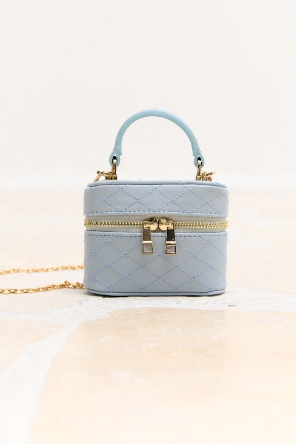 Noir Kapitone Mini Çanta - bebe mavisi