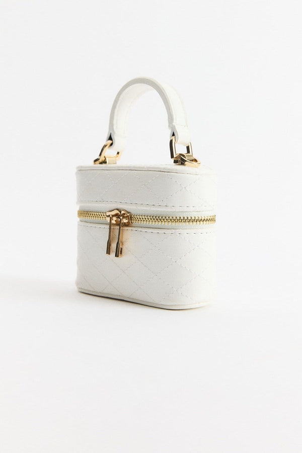 Noir Kapitone Mini Çanta - Beyaz