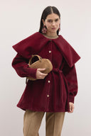 Notte Geniş Yaka Goldfox Kaban - Bordo