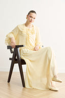 Ön Volan Fırfırlı Şifon Takım - Sarı