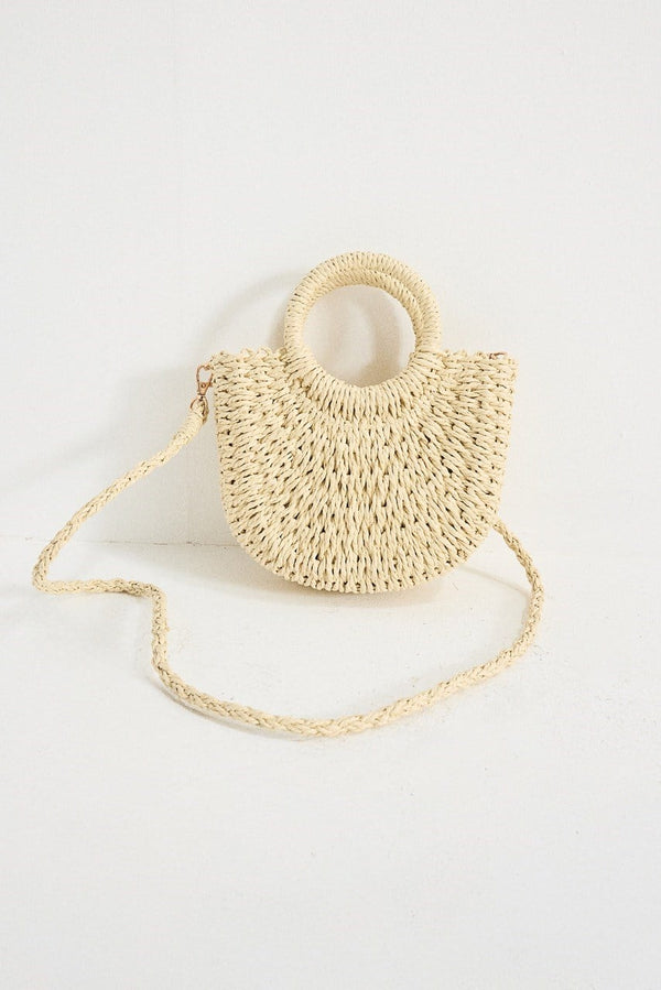 Oval Hasır Çanta - Bej