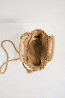 Oval Hasır Çanta - Camel