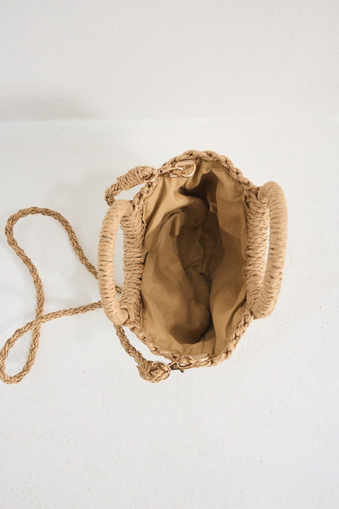 Oval Straw Bag - Camel