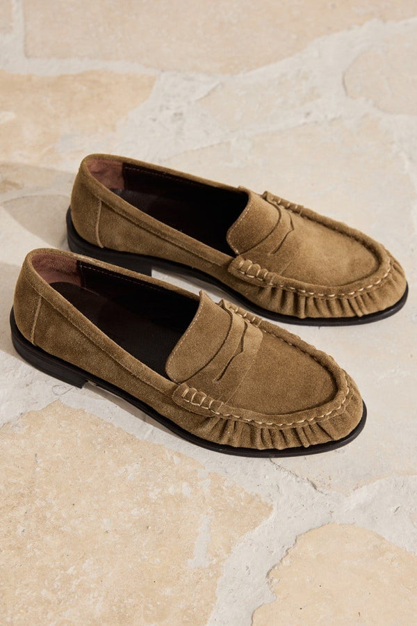 Palermo Casual Hakiki Süet Makosen - Bej