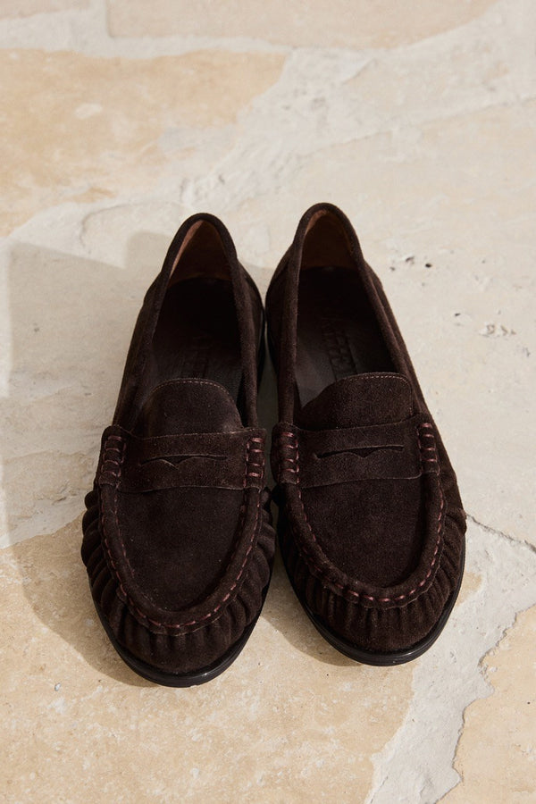 Palermo Casual Hakiki Süet Makosen - Kahve
