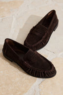 Palermo Casual Hakiki Süet Makosen - Kahve