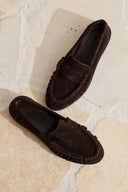 Palermo Casual Hakiki Süet Makosen - Kahve