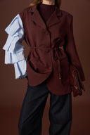 Penny Kol Detaylı Premium Ceket - Bordo
