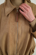 Pileli Süet Ceket - Camel
