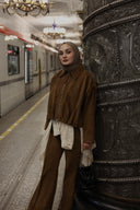 Pileli Süet Ceket - Mocha