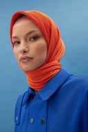 Pleated Scarf - Orange