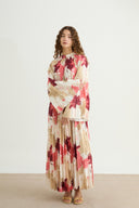 Pilisoley Desenli Elbise - Kırmızı