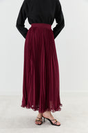 Pilisoley Şifon Etek - Bordo