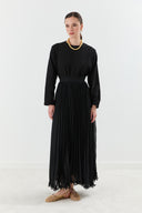 Pleated Chiffon Skirt - Black