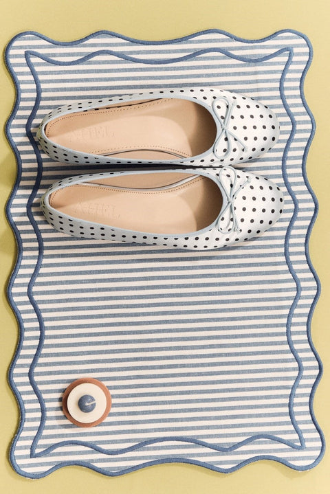 Polka Dot Ballet Flats - baby blue