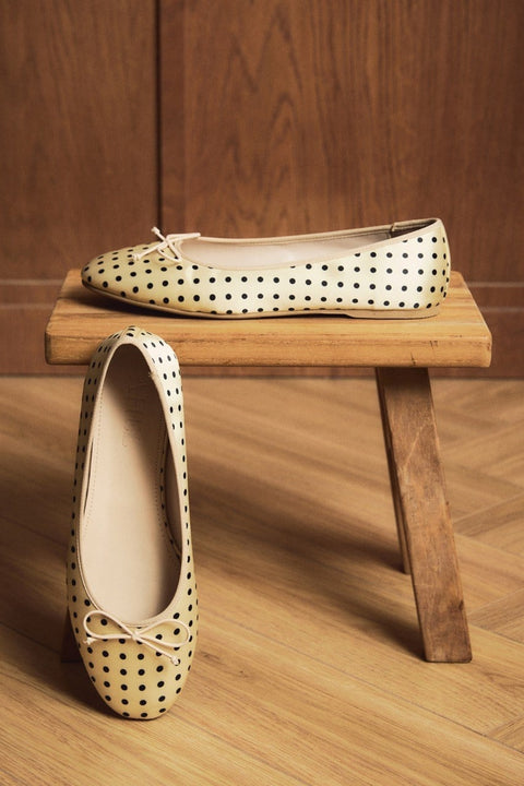 Polka Dot Ballet Flats - Yellow