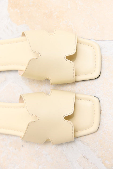 Pure Bantlı Terlik - Butter Yellow