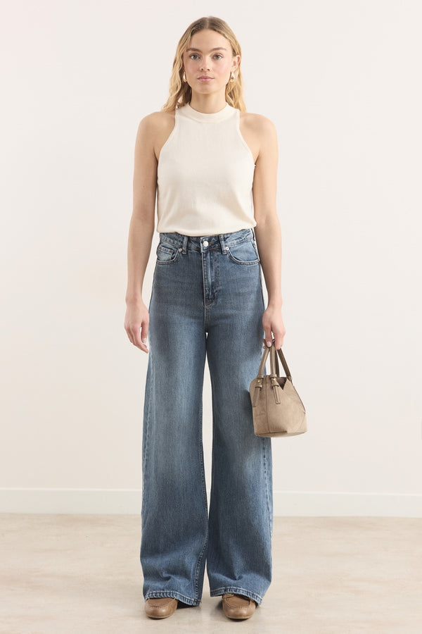 Regular Fit Denim Pantolon - Buz Mavisi