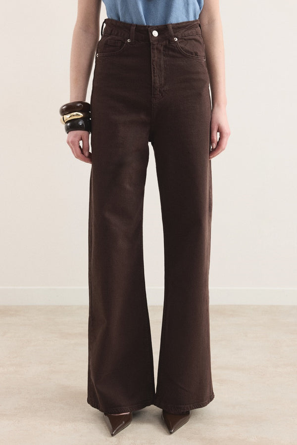 Regular Fit Denim Pantolon - Kahverengi