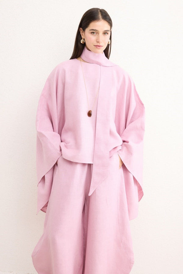 Sabriella Keten Panço Bluz - Pembe
