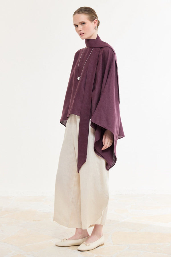 Sabriella Keten Panço Bluz - Mürdüm