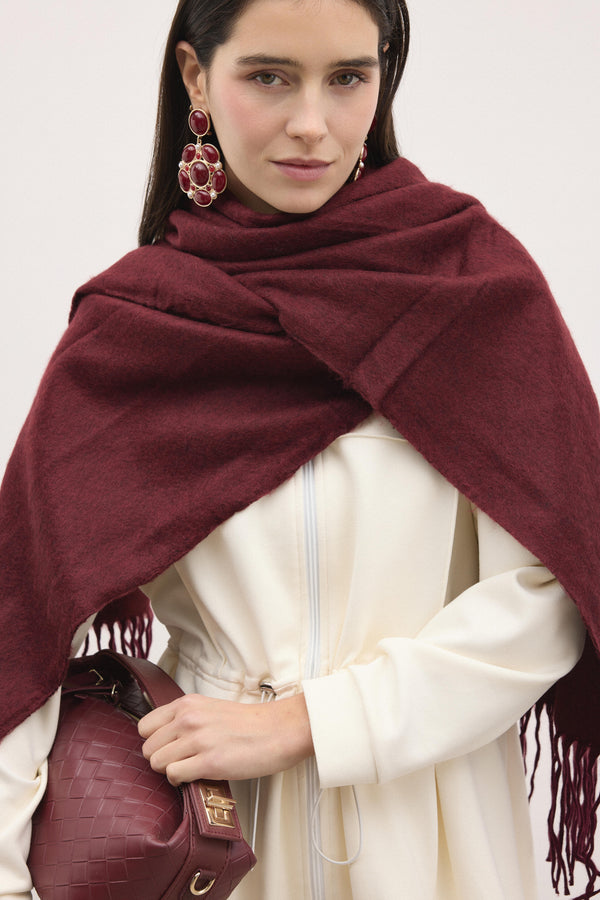 Şal Atkı - Bordo