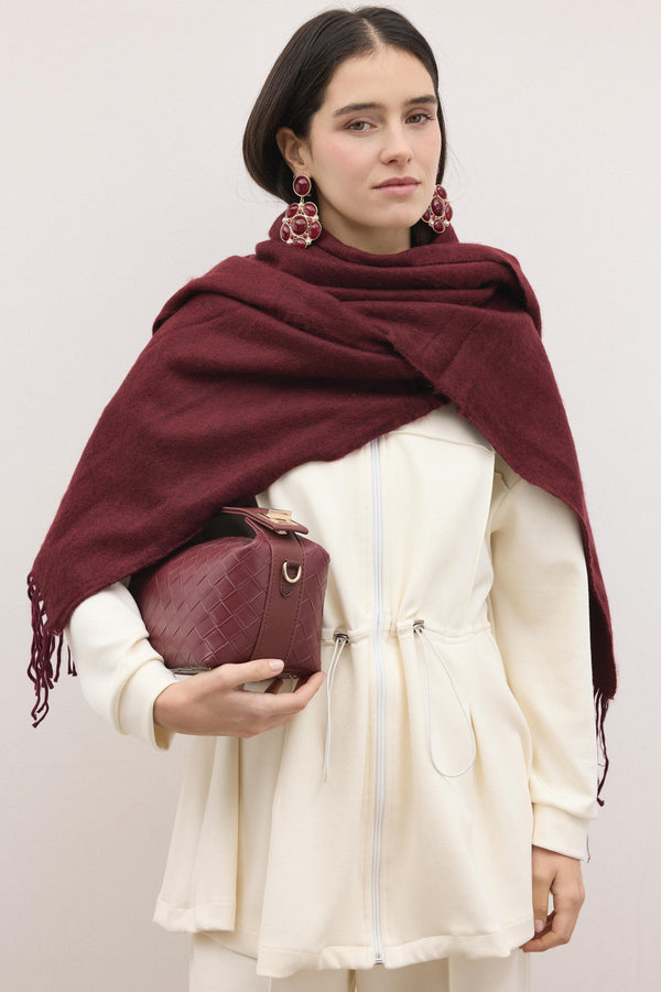 Şal Atkı - Bordo