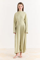 Shawl Detail Pants Set - Sage