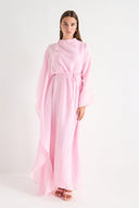 Shawl Collar Detail Ibiza Dress - Pink