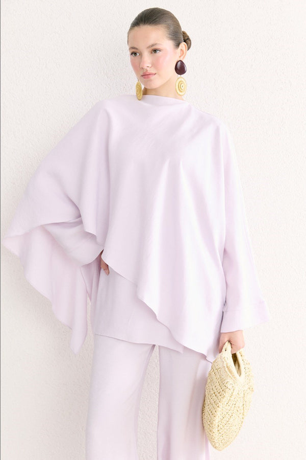 Şal Yaka Detaylı Pantolon Takım - Pembe