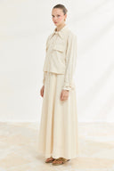 Sarah Keten Jile Elbise - Naturel