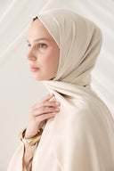 Saten Abiye Şal - Bej
