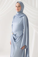 Saten Abiye Şal - Mavi
