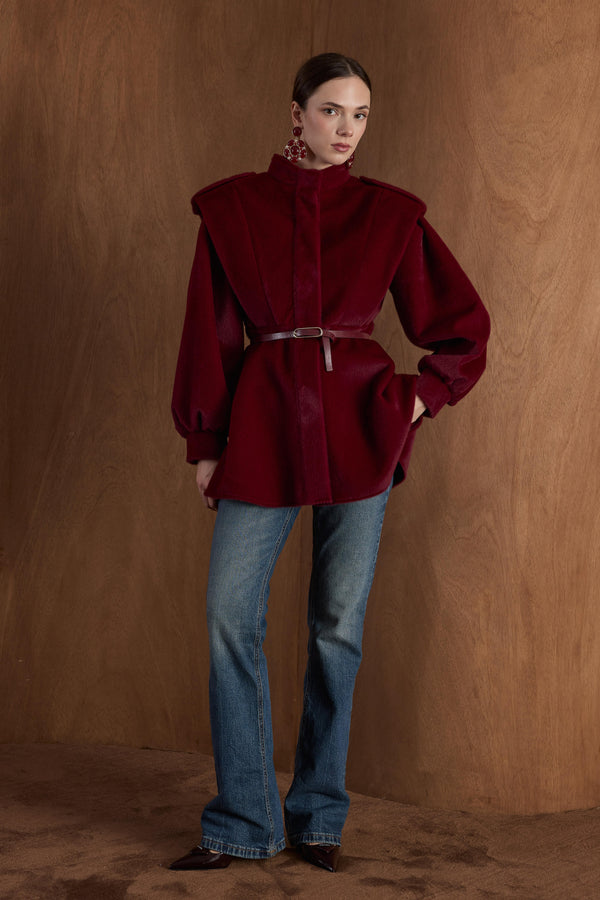 Senova Apolet Detay Goldfox Kaban - Bordo