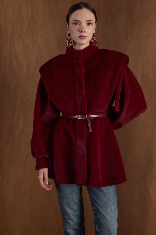 Senova Apolet Detay Goldfox Kaban - Bordo