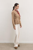 Shadow Peplum Triko Hırka - Kahve