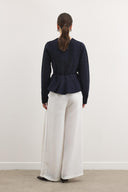 Shadow Peplum Triko Hırka - Lacivert