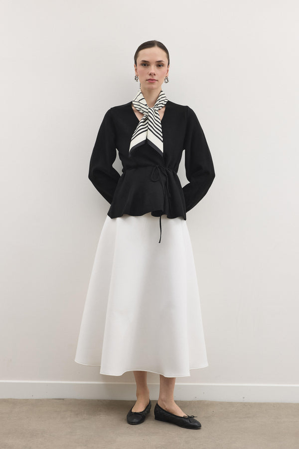 Shadow Peplum Triko Hırka - Siyah