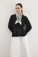 Shadow Peplum Triko Hırka - Siyah