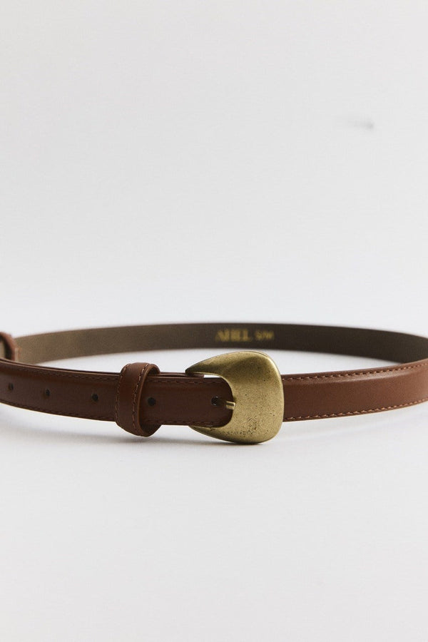Strap Tokalı Deri Kemer - Taba