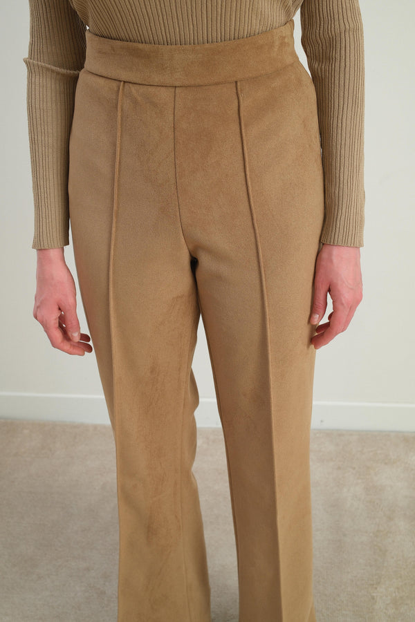 Süet Pantolon - Bej