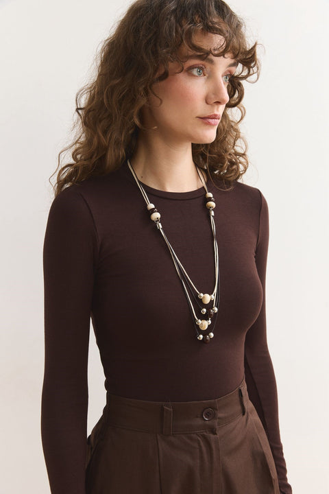 Stone Detailed Layered Necklace - Mix