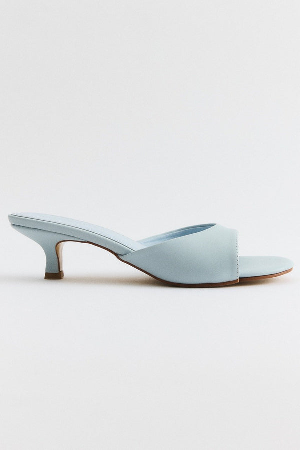Topuklu Tek Bantlı Terlik - bebe mavisi