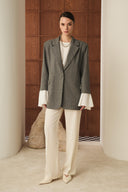 Volan Kol Blazer Ceket - Antrasit