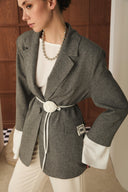 Volan Kol Blazer Ceket - Antrasit