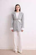 Volan Kol Blazer Ceket - Gri