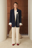 Volan Kol Blazer Ceket - İndigo