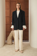 Volan Kol Blazer Ceket - Lacivert
