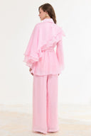 Volanlı İbiza Pantolon Takım - Pembe