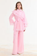 Volanlı İbiza Pantolon Takım - Pembe